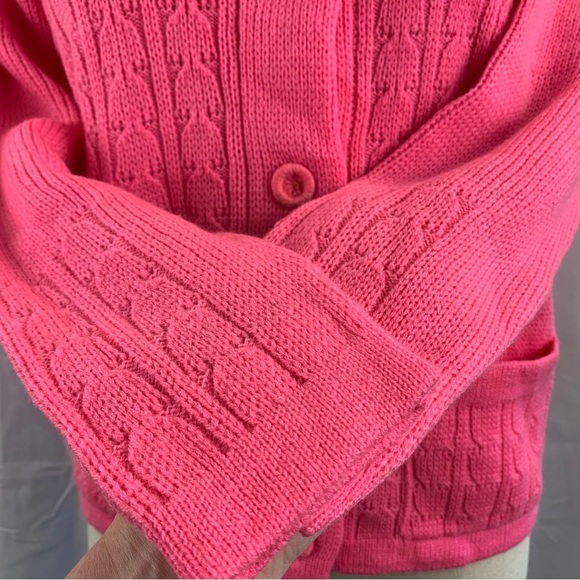 Vintage Hot Pink Knit Cardigan - Picture 6 of 8